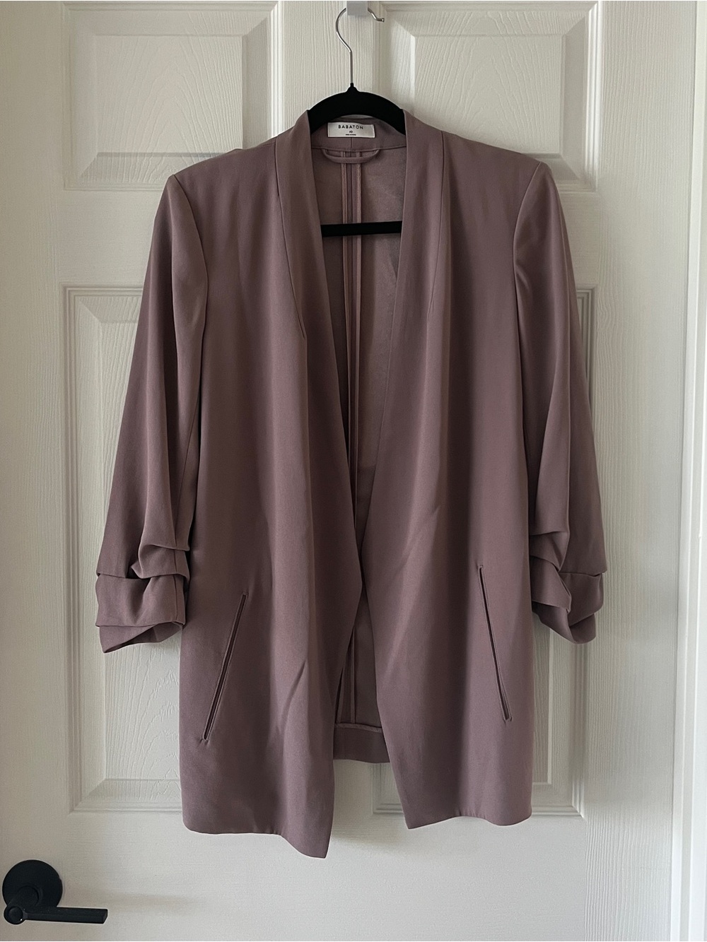 Aritzia Mauve Open-Front Draped Blazer Jacket